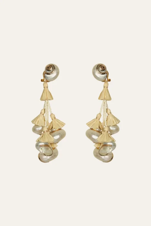 Espiral Sagrado Earrings In Ecru