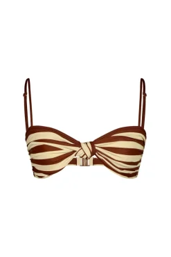 Healing Tools Bikini Top In Ecru & Marsala