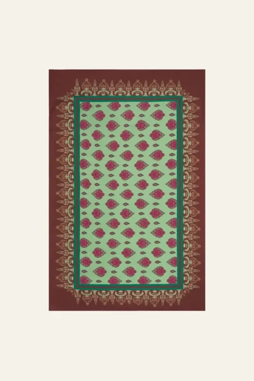 India Chintz Shawl In Green