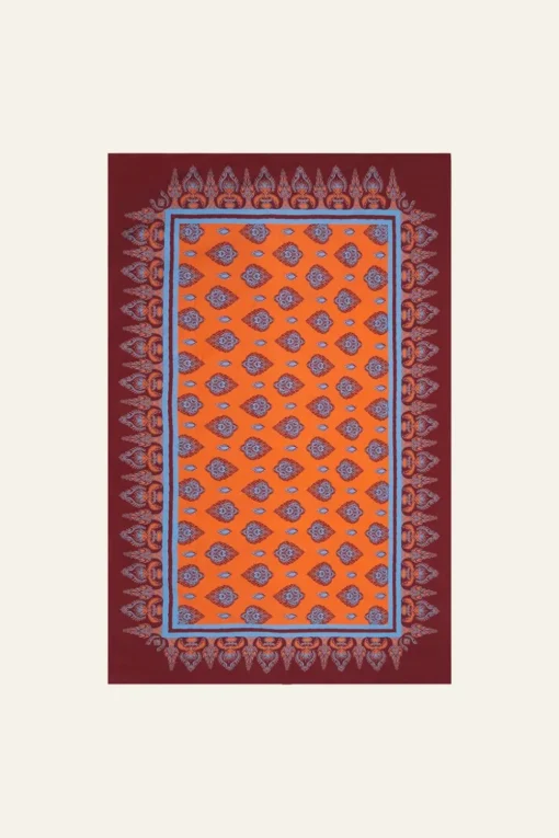 India Chintz Shawl In Orange