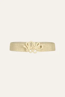 Rhythmic Ripple Belt In Ecru