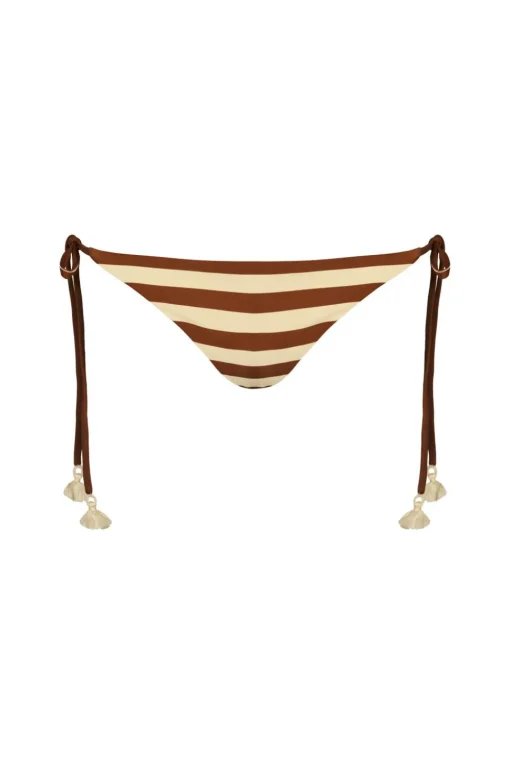Riverside Bikini Bottom In Ecru & Marsala