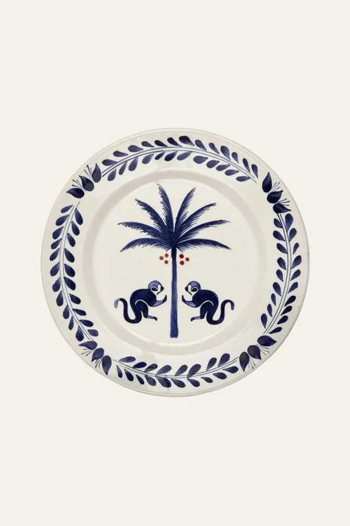 Saimiri Dessert Plate In Blue Set Of 2