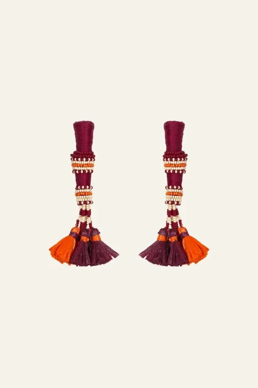 Swahili Earrings In Wine